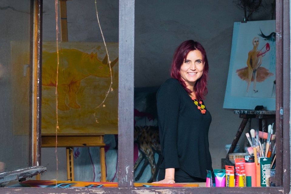 Artist Imke Rust in her studio. Photo: ©Nikolai Ziener
