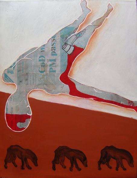 Untitled (figure with 3 dogs)