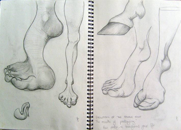 Sketch of horse-shaped foot