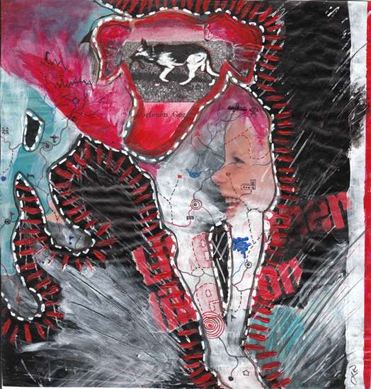 Hero Dogs 2 © Imke Rust 2003 Collage 20x19cm