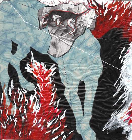 Hero Dogs 3 © Imke Rust 2003 Collage 20x19cm