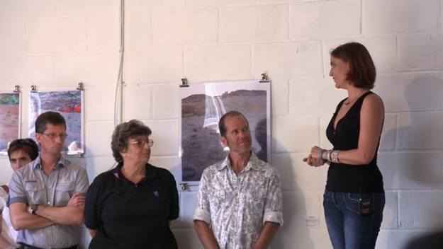 The opening speech, with Clinton Lang from "The Last Resort Well/ness Centre" in the middle.