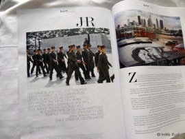 Selecting pictures from the magazine - trying to find images that suit the original artwork in size and which add some thought-provoking content. Glad I found this one in a mag that mostly features fashion