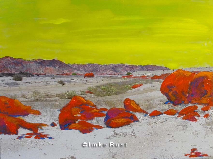 Toxic Valley 2 Hand-coloured photo of the Namib Desert Photo, Acrylic 15 x 20cm