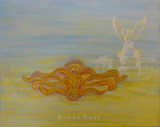 Fata Morgana Welwitschia Acrylic and pencil on canvas 15 x 20cm