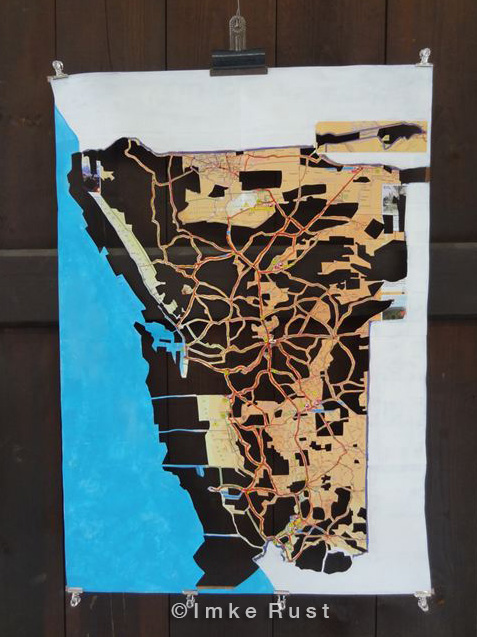 What will be left Acrylic and cutting away of tourist map 69 x 49cm