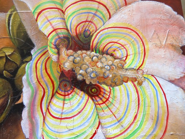 Detail of alterations: psychedelic flower 