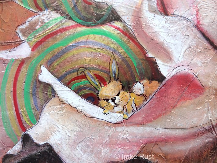 Detail of alterations: the angry rabbit