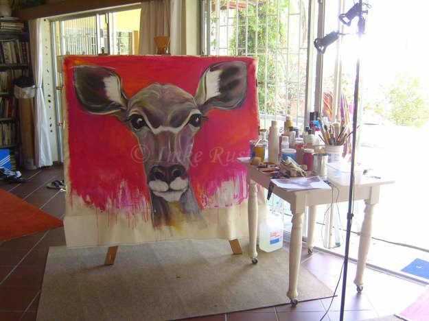 A kudu in my studio - not yet finished.