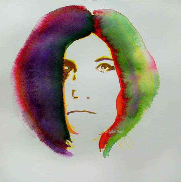 Peacock Medicine by Imke Rust (Ink on paper, 20x20cm)