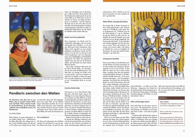 Magazin spread of the article in the Afrikapost Magazin (2/2014/Juni)