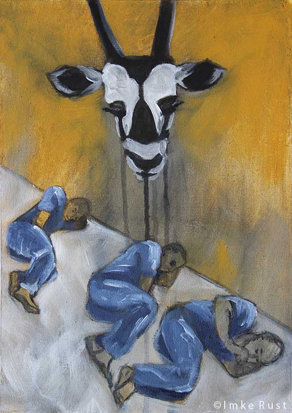 Crying Oryx (Acrylic & charcoal on canvas) ©Imke Rust