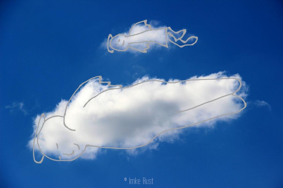 Cloud Two Angels Floating Along, Digitally manipulated photograph, © Imke Rust