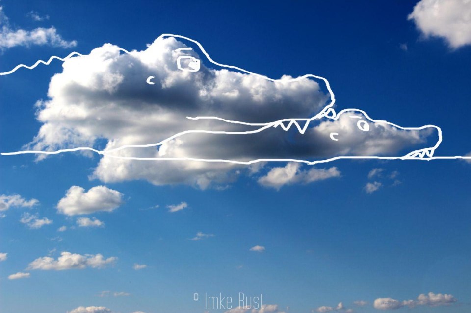 Cloud Crocodiles, Digitally manipulated photograph, © Imke Rust