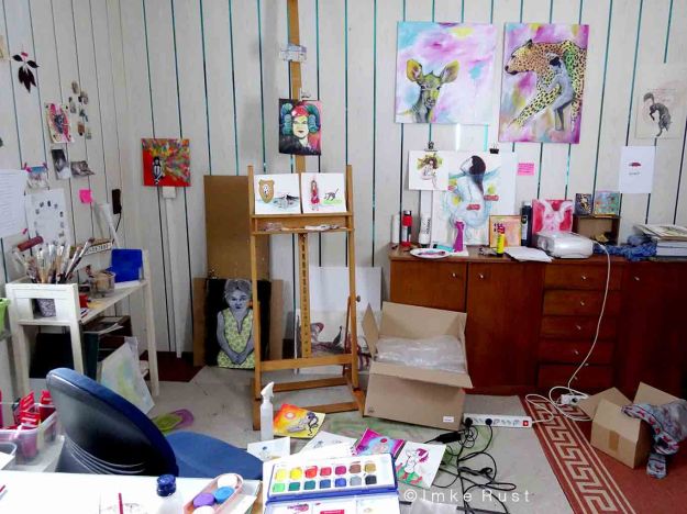 View of my working space and creative mess...