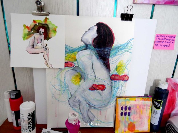 Mixed media on paper and board