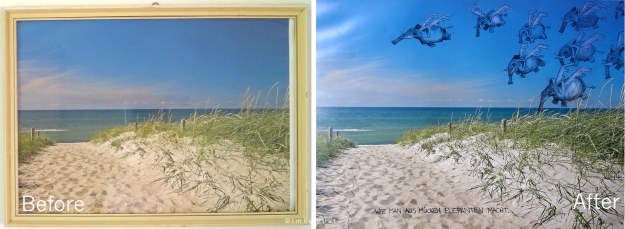 Before and After Picture of my Hotel-Deco-Busting Intervention Nr 16