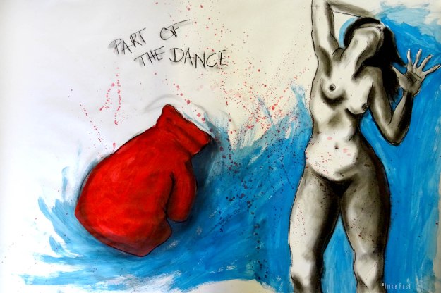 Life sometimes deals you heavy blows... that is just how it is. But we have the choice to make them part of the dance. To turn them into something beautiful. 'Part of the Dance' Charcoal and Acrylic on paper. 105 x 140cm by Imke Rust