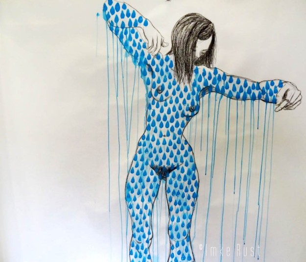 Rainmakeress by Imke Rust Graphite & Acrylic on paper, 105 x 120cm