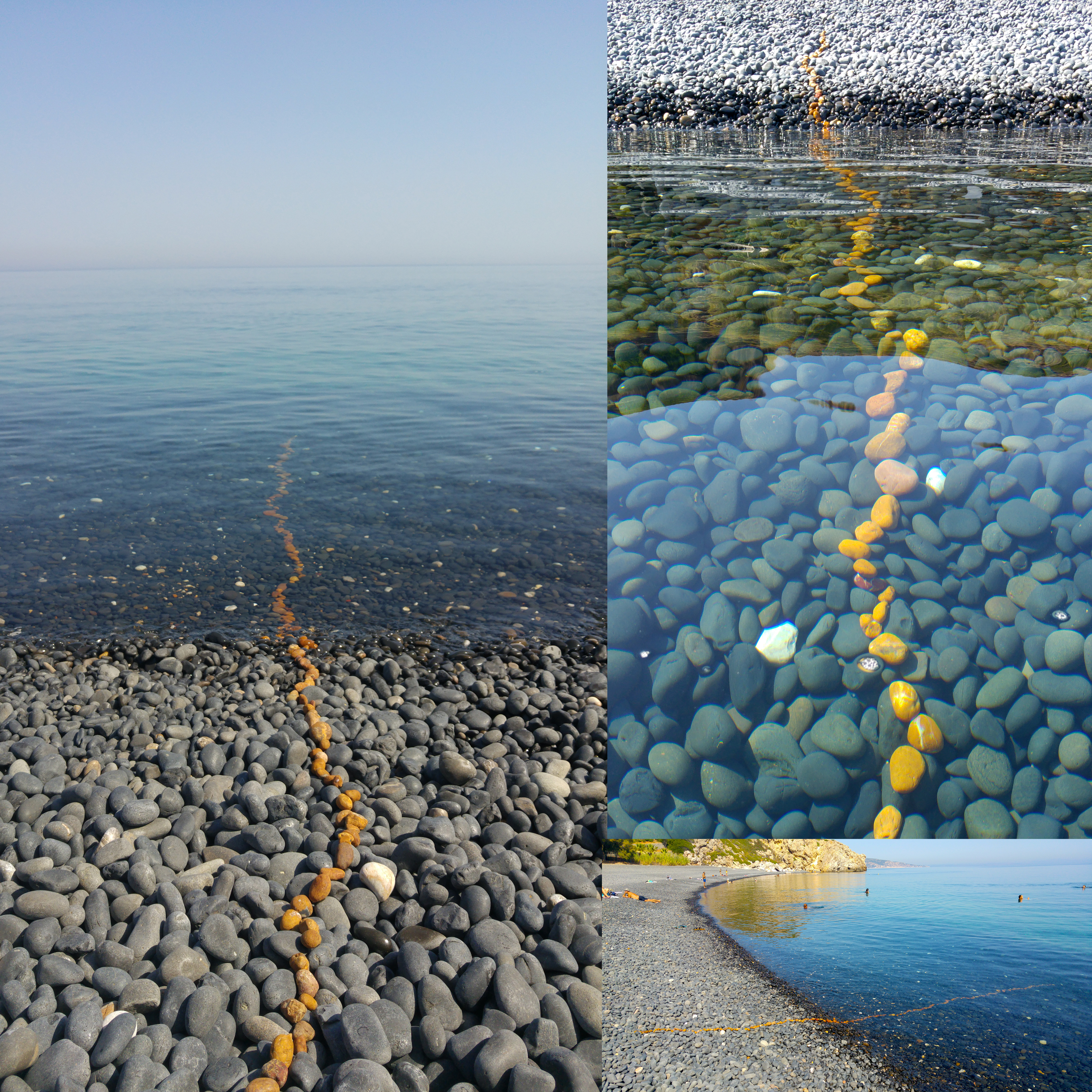 Drawing a Red Line into the Sea, Emporio Beach September 2017